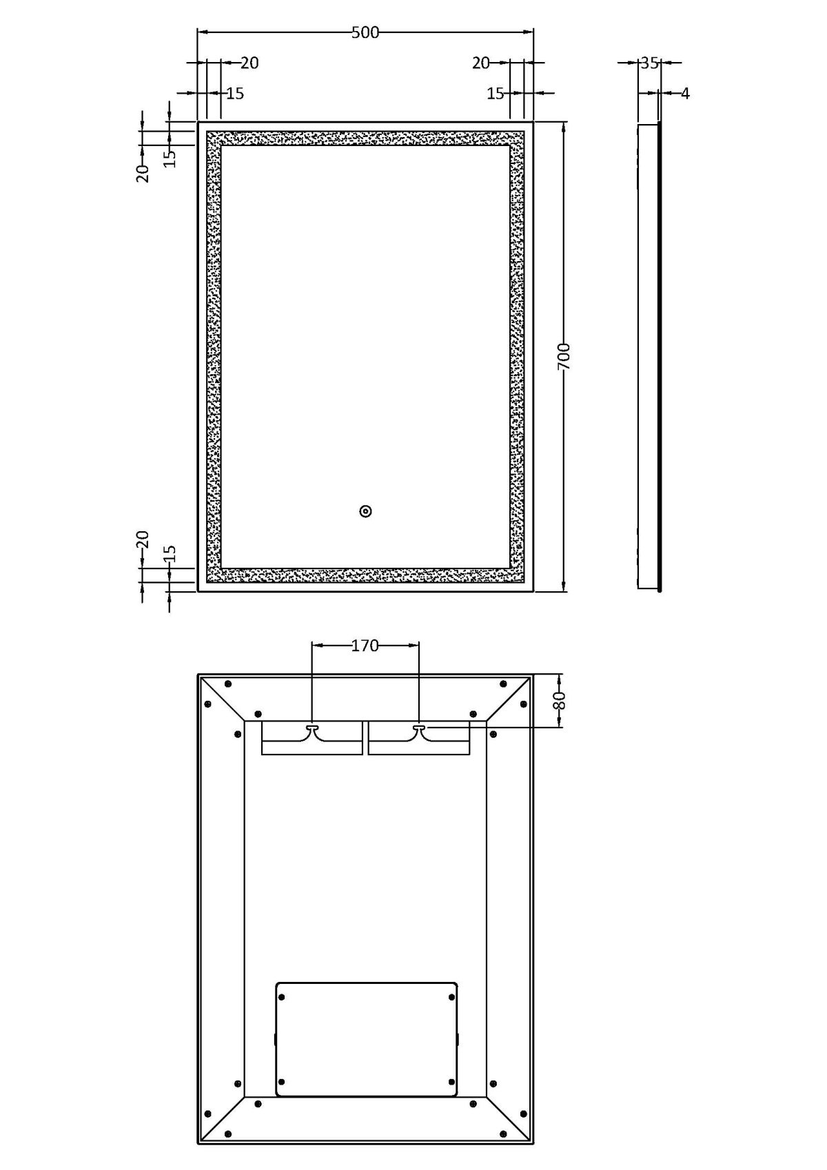 700 x 500 LED Mirror - Image 3