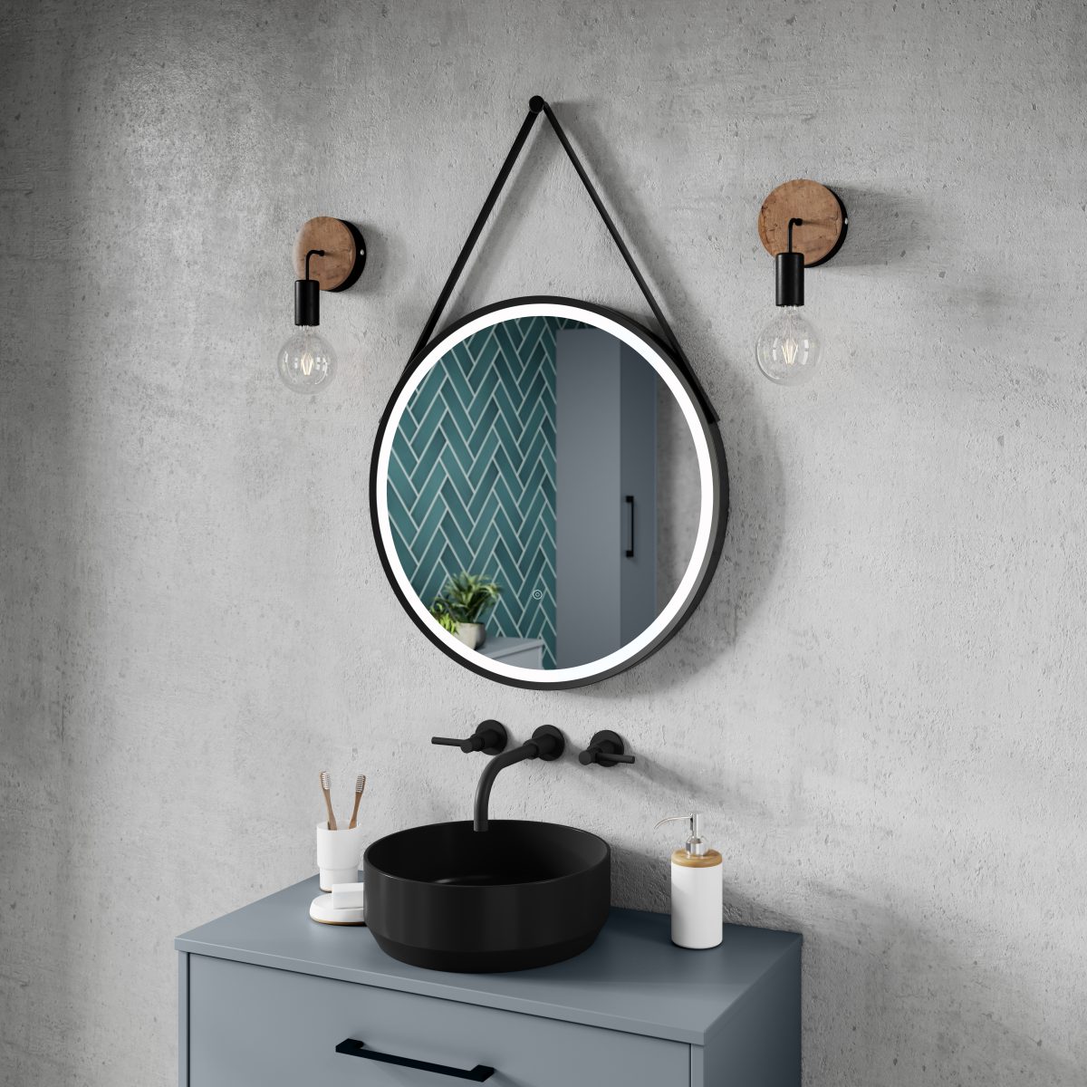 600mm Round Illuminated Mirror - Image 2