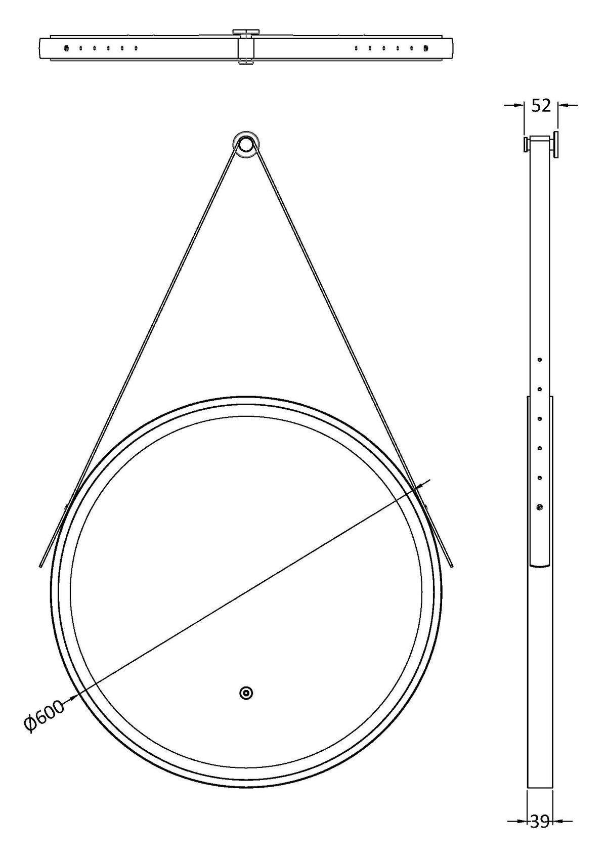 600mm Round Illuminated Mirror - Image 3