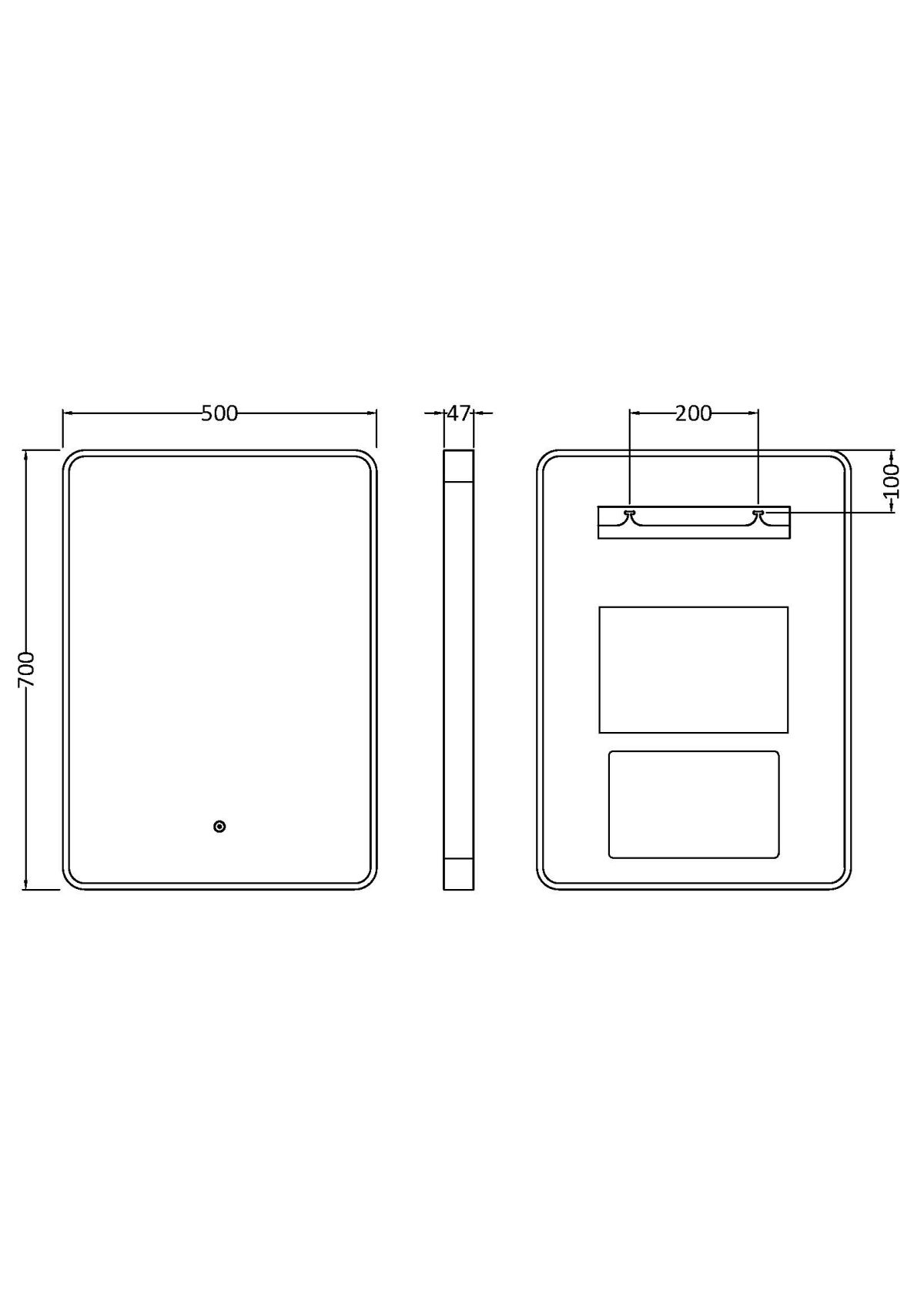 Black Frame LED Mirror - 700 x 500mm - Image 2