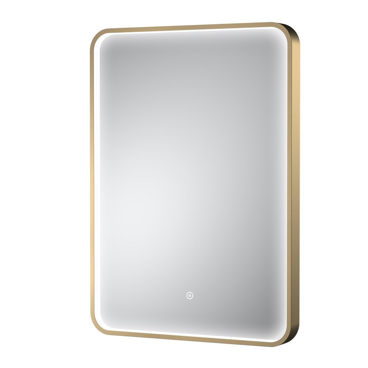 Brushed Brass Frame LED Mirror - 700 x 500mm - Image 1