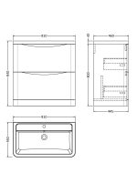 800mm Floor Standing 2 Drawer Vanity & Ceramic Basin - Image 3