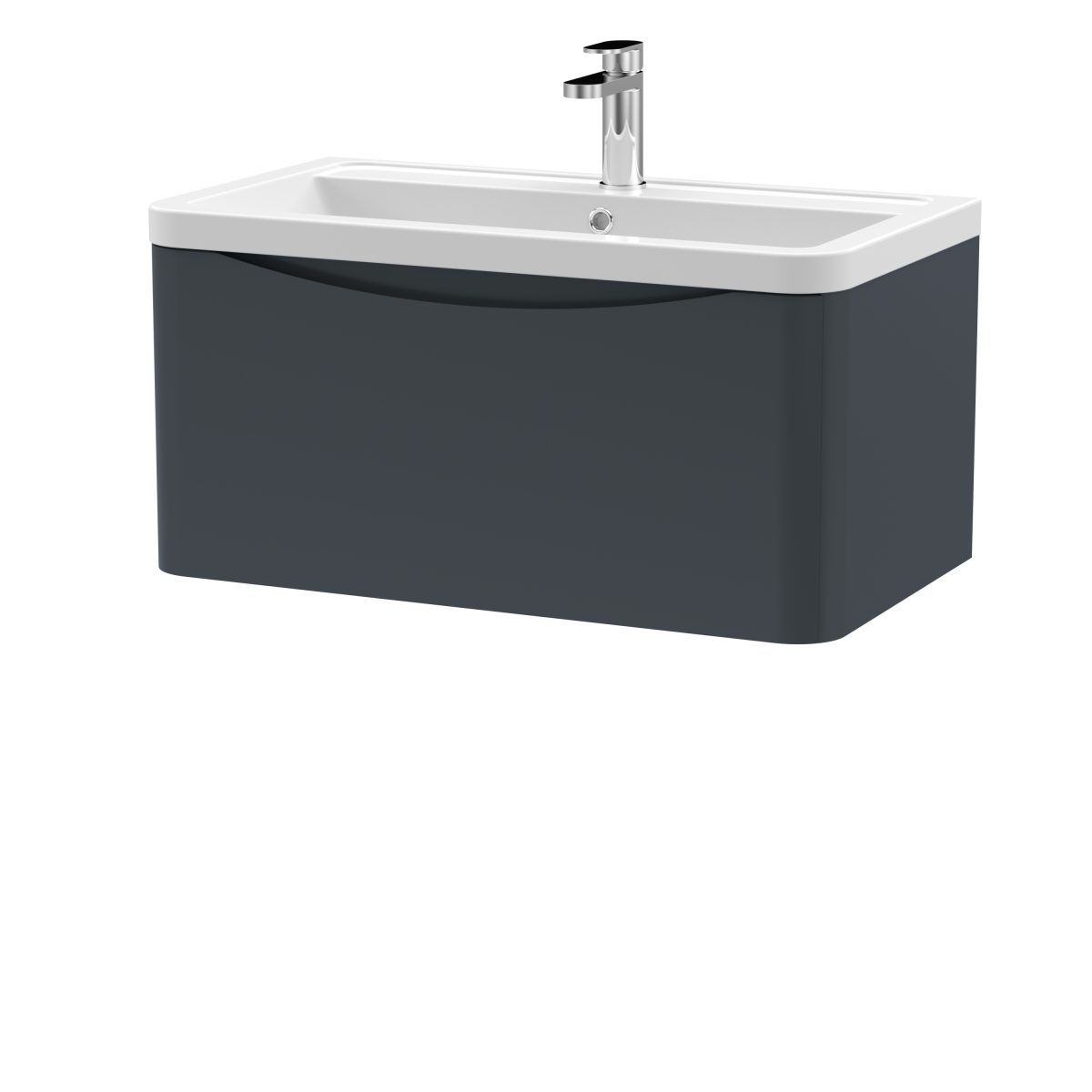 800mm Wall Hung 1 Drawer Vanity & Ceramic Basin - Image 1