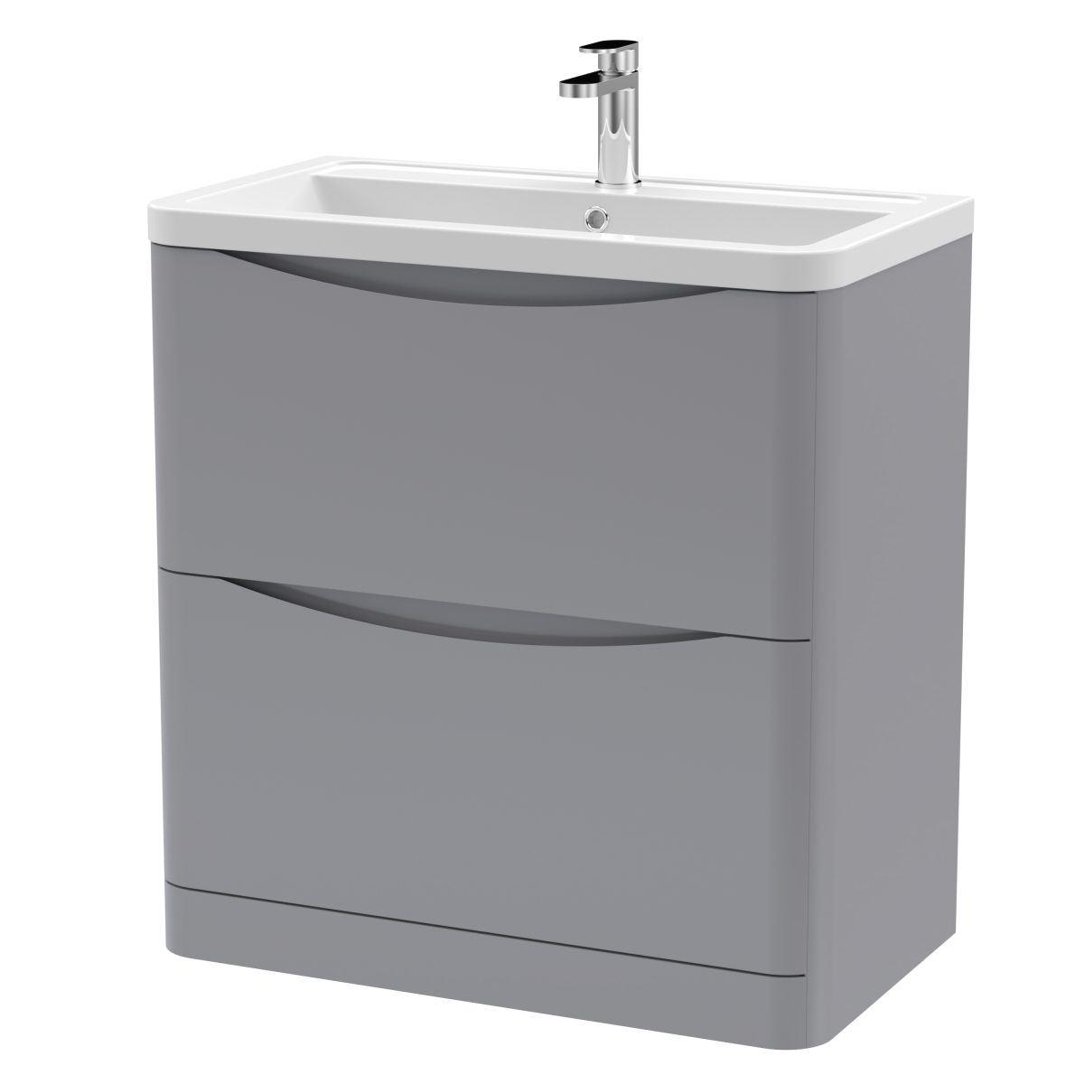 800mm Floor Standing 2 Drawer Vanity & Ceramic Basin - Image 1