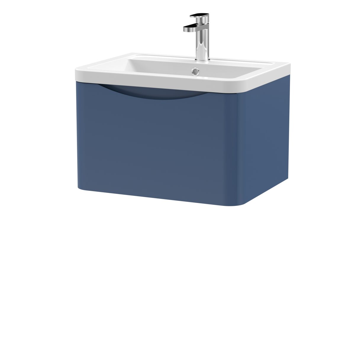 600mm Wall Hung 1 Drawer Vanity & Ceramic Basin - Image 1
