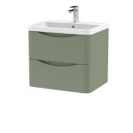600mm Wall Hung 2 Drawer Vanity & Polymarble Basin