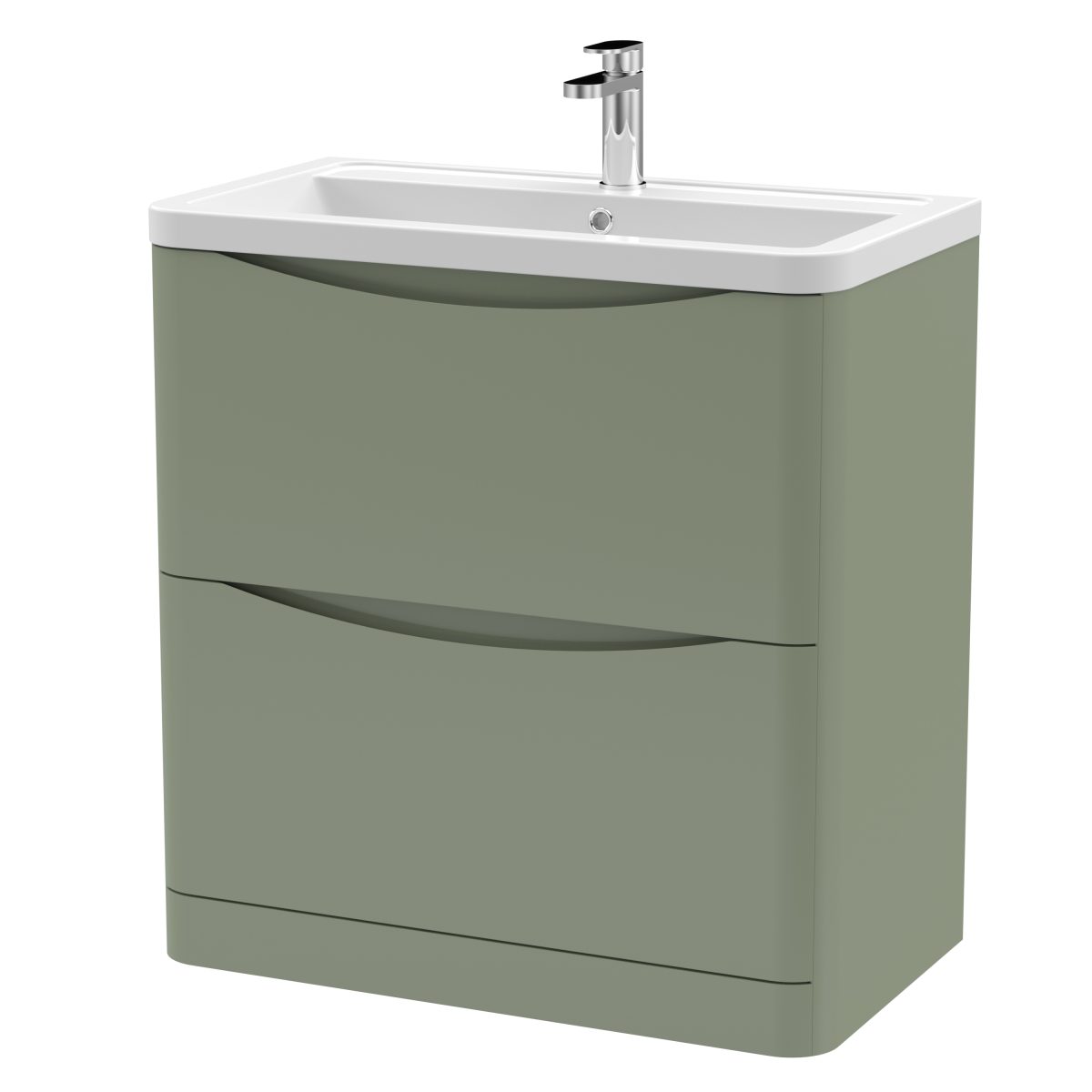 800mm Floor Standing 2 Drawer Vanity & Ceramic Basin - Image 1