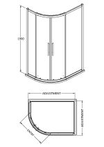 Apex 1200 x 800mm Offset Quadrant - Image 4