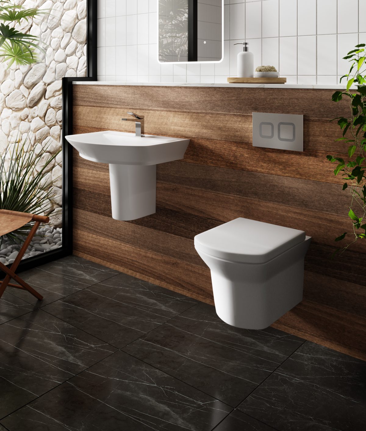 650mm Basin & Semi Pedestal - Image 2