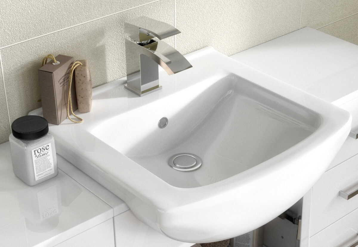 450mm Floor Standing Cabinet & Square Basin - Image 2