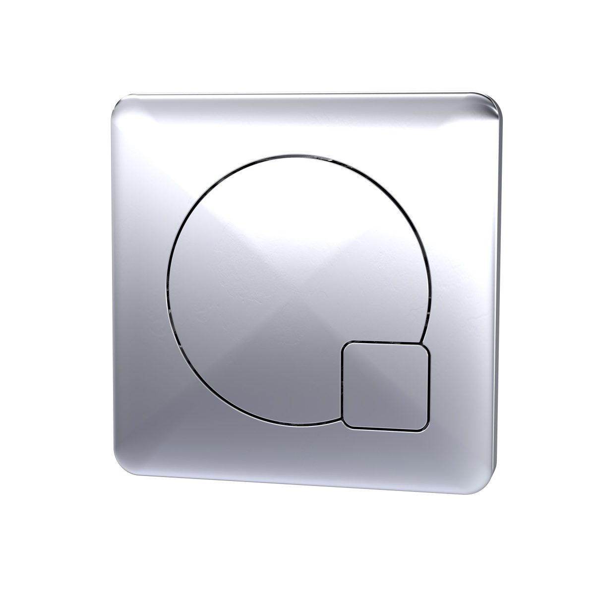 Square Dual Flush Chrome Push Button - Image 1