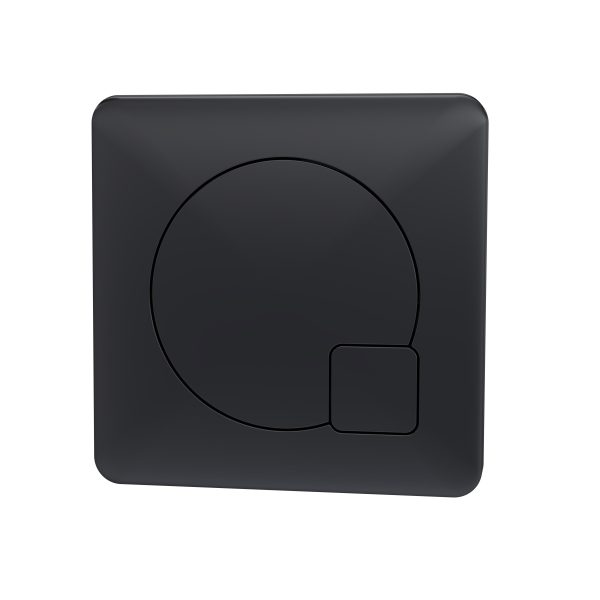 Square Dual Flush Black Push Button