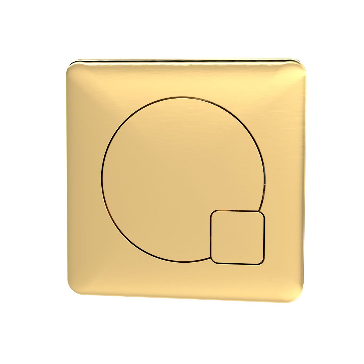 Square Dual Flush Brushed Brass Push Button - Image 1
