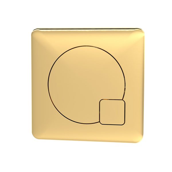 Square Dual Flush Brushed Brass Push Button