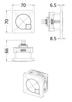 Square Dual Flush Brushed Brass Push Button - Image 2