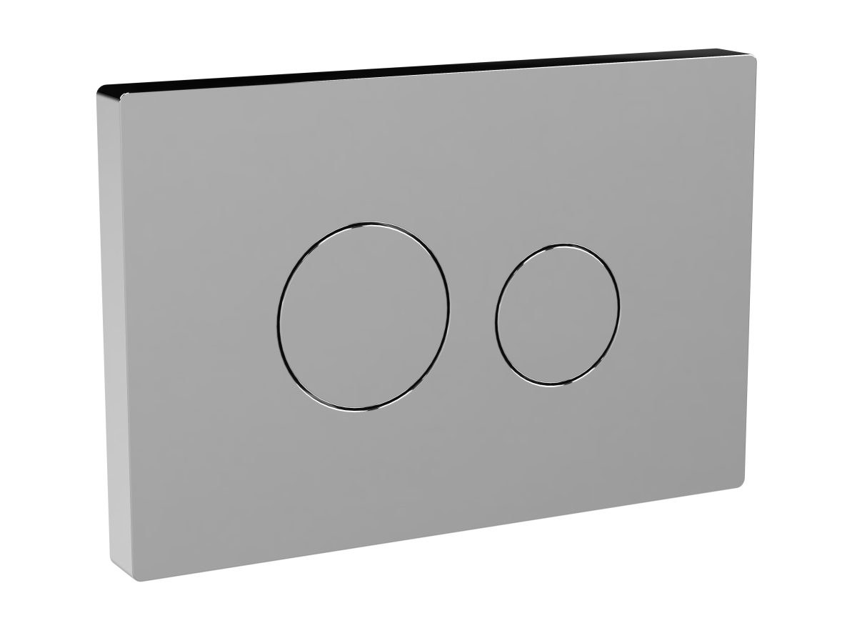 Chrome Round Plate for Pneumatic Dual Flush - Image 1