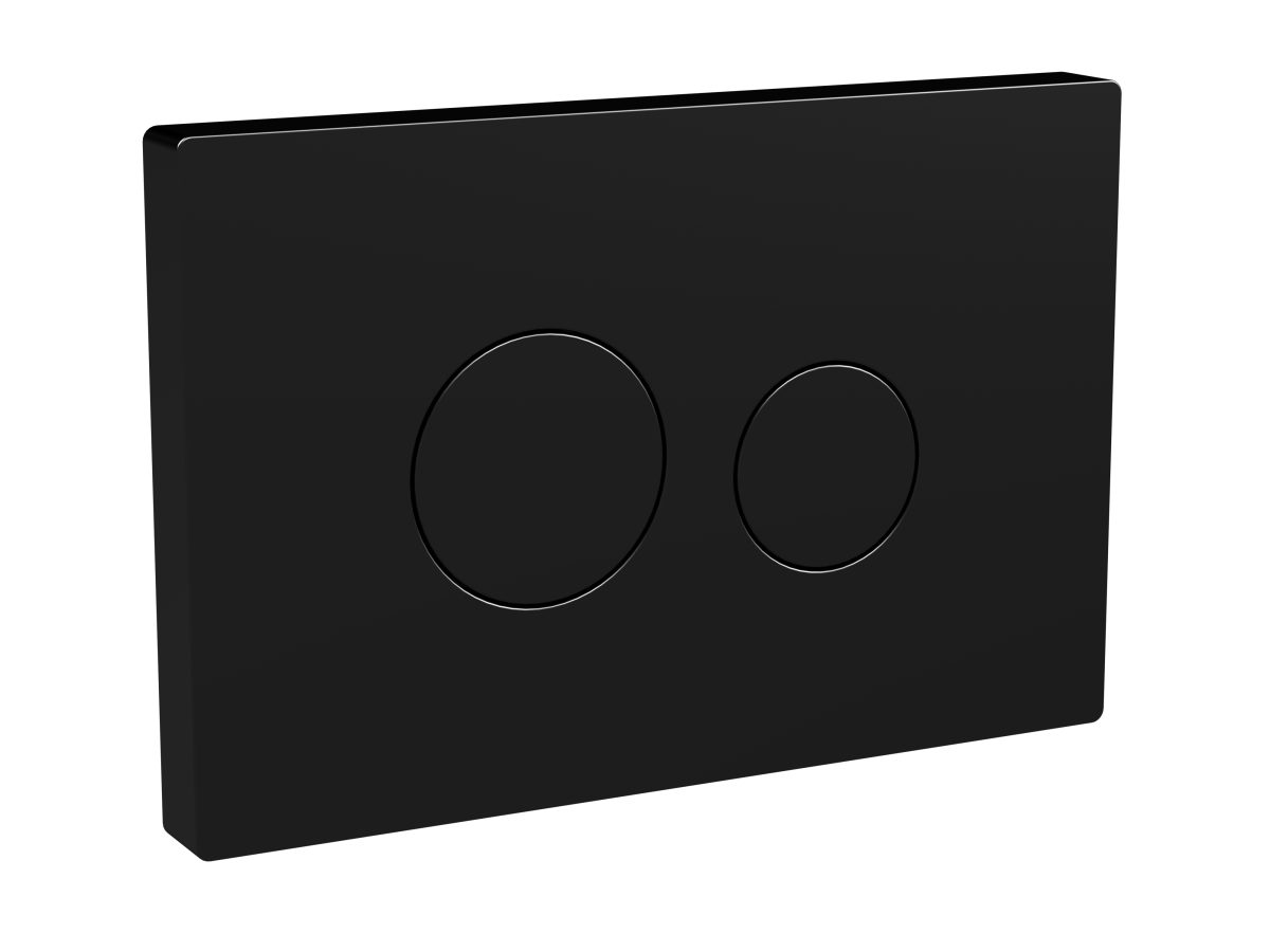 Matt Black Round Plate for Pneumatic Dual Flush - Image 1