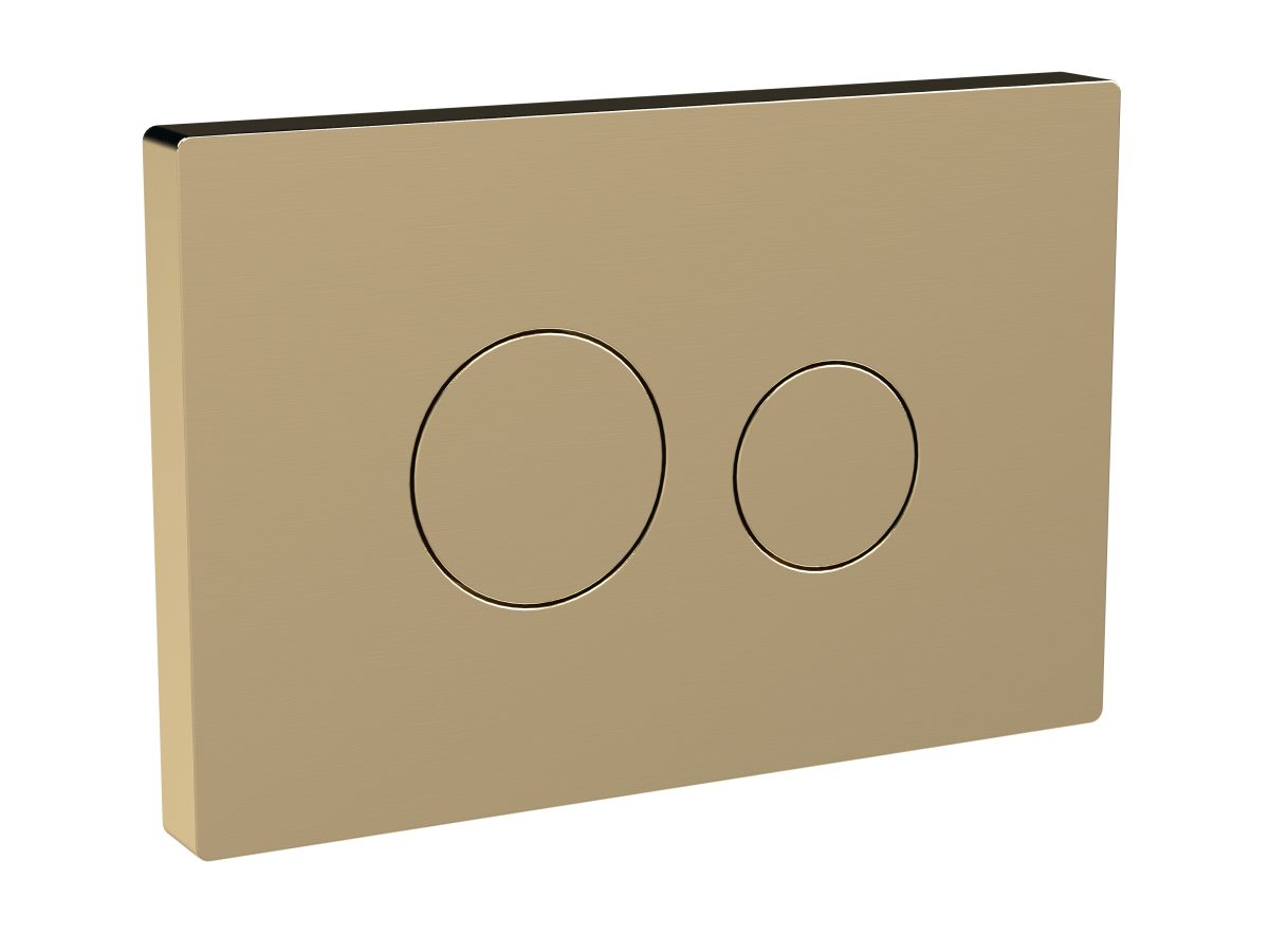Brushed Brass Round Plate for Pneumatic Dual Flush - Image 1