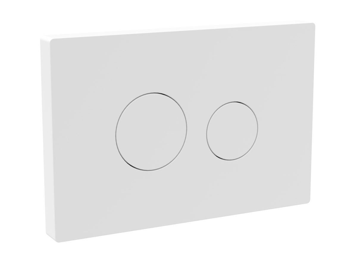 Matt White Round Plate for Pneumatic Dual Flush - Image 1