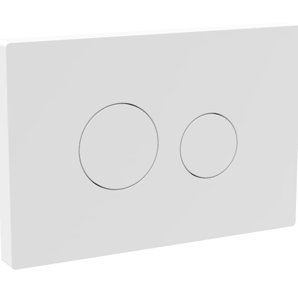 Matt White Round Plate for Pneumatic Dual Flush