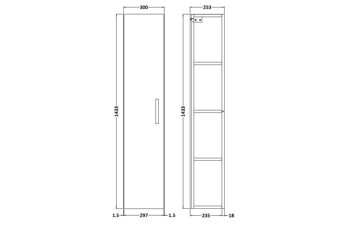 300mm Tall Unit (1 Door) - Image 2