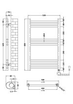 Round Straight Towel Radiator 800x500 - Image 2