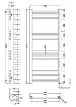 Round Straight Towel Radiator 1200x500 - Image 2