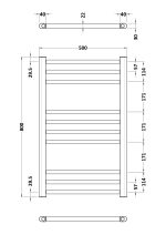 Round Straight Towel Radiator 800x500 - Image 2