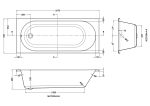 Round Straight Bath  1675 x 700mm - Image 3