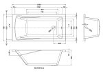 Square Single Ended Bath 1400 x 700mm - Image 3