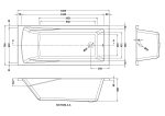 Square Single Ended Bath 1600 x 700mm - Image 3