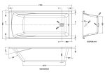 Square Single Ended Bath 1700 x 750mm - Image 3