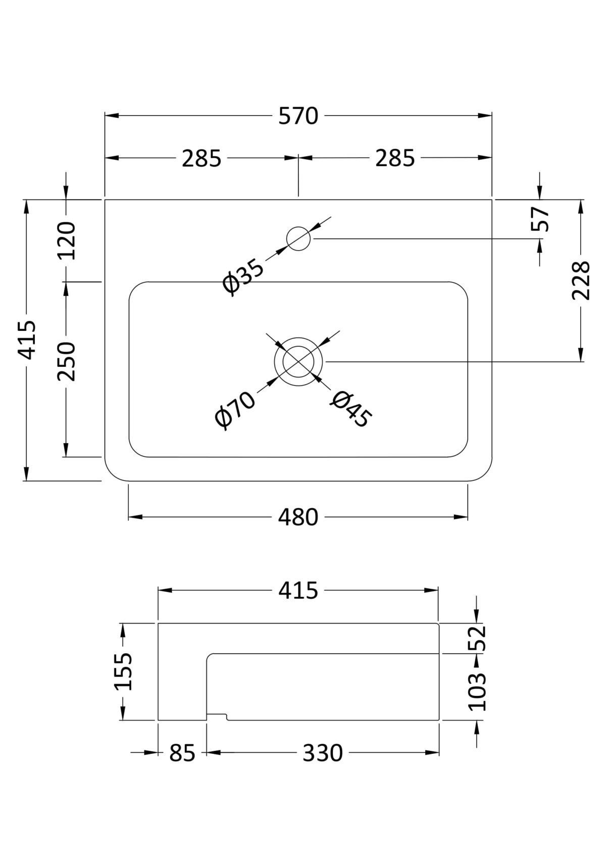 Semi-recessed basin - Image 2