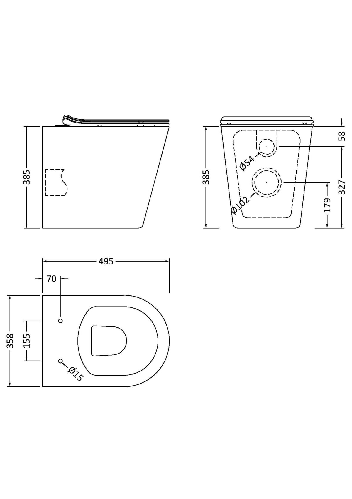 Round Rimless BTW Pan & Soft Close Seat - Image 2