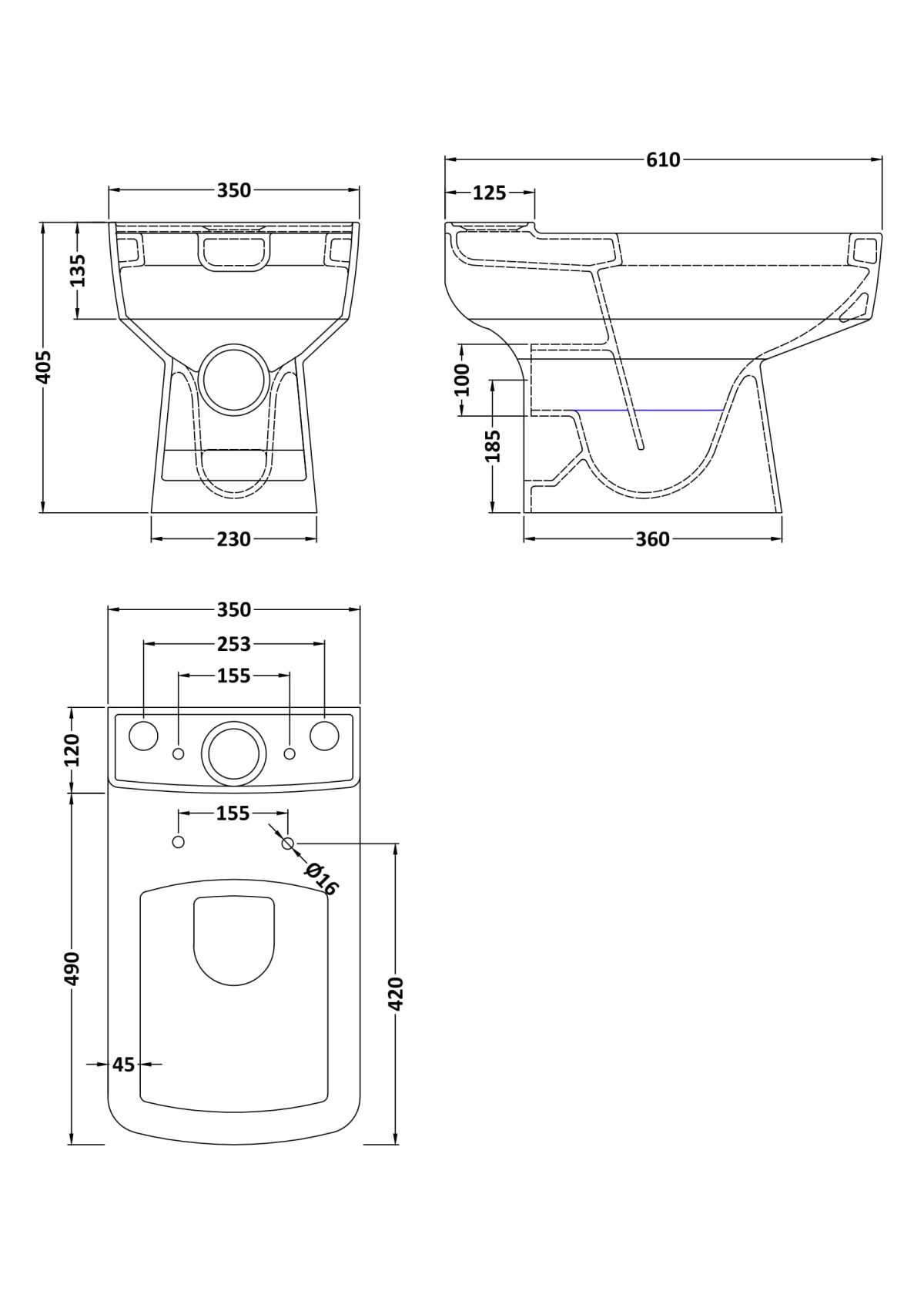 Bliss Toilet & 600 Basin Pedestal - Image 2