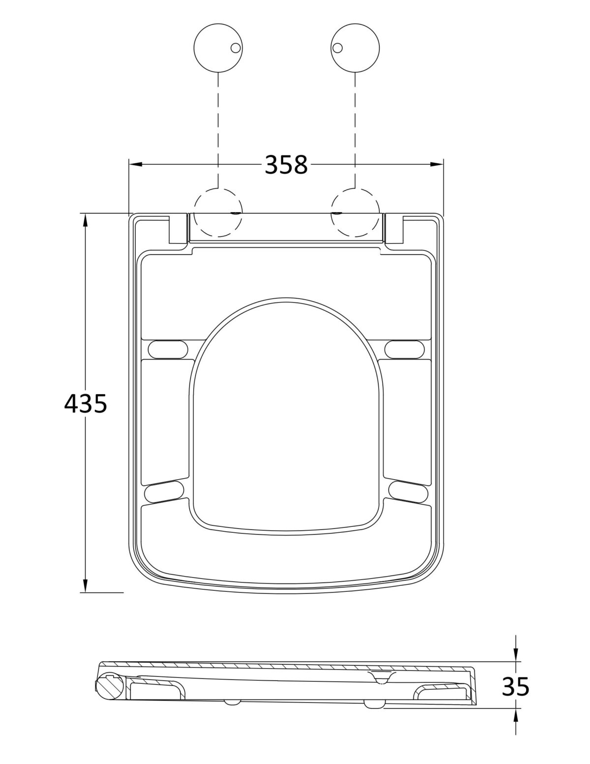 Square Soft Close Seat - Image 2