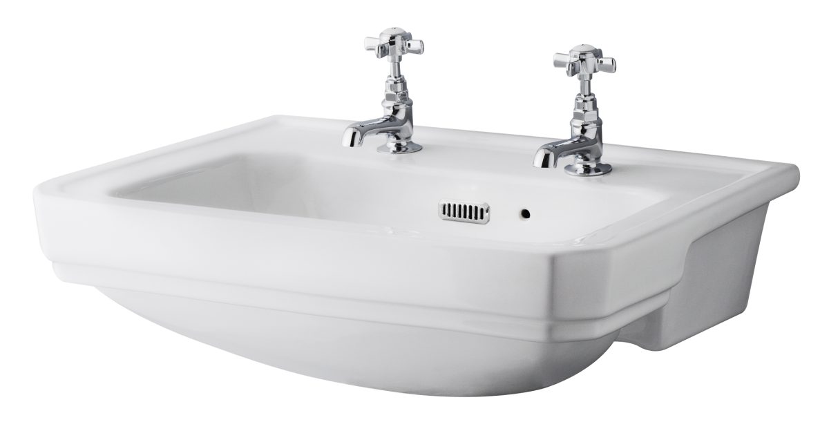 560mm Semi Recessed Basin (2 Tap Hole) - Image 1