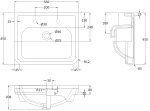 560mm Semi Recessed Basin (2 Tap Hole) - Image 2