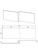 1800mm Offset Side Panel Waterproof - Image 2