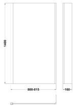 Square Fixed Bath Screen with Fixed Return - 6mm - Image 3