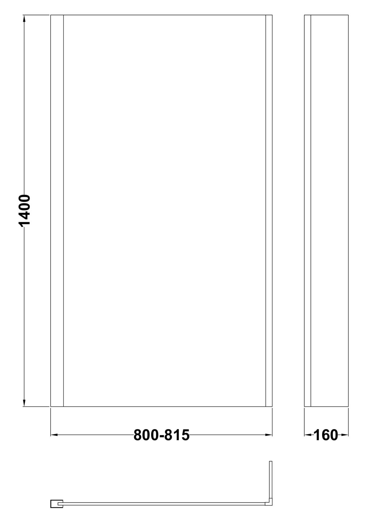 Square Bath Screen With Fixed Return - Image 3