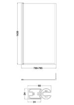 Square Bath Screen With Fixed Return - Image 3