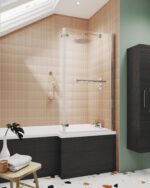 L-Shaped Bath Screen Hinged With Rail - Image 2