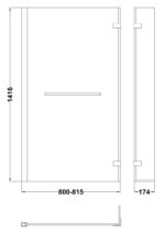 L-Shaped Bath Screen Hinged With Rail - Image 3