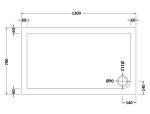 Slip Resistant Rectangular Shower Tray 1200 x 700mm - Image 2
