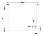 Slip Resistant Rectangular Shower Tray 1000 x 760mm - Image 2