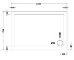 Slip Resistant Rectangular Shower Tray 1100 x 760mm - Image 2