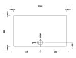 Slip Resistant Rectangular Shower Tray 1300 x 800mm - Image 2