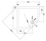 Slip Resistant Quadrant Shower Tray 800 x 800mm - Image 2