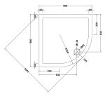 Slip Resistant Quadrant Shower Tray 900 x 900mm - Image 2